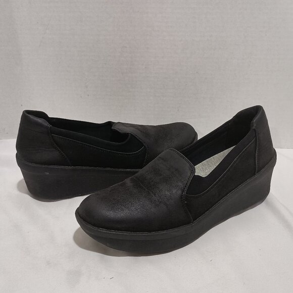 Clarks Women's Step Rose Moon Platform, Black Textile, 9 W US Shoes - Picture 4 of 9